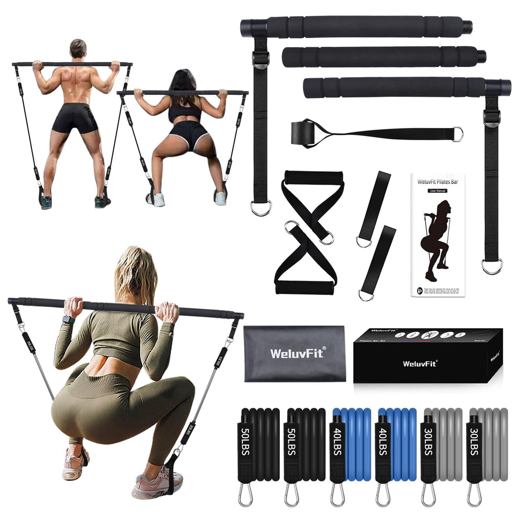 Portable Pilates Bar Kit with Resistance Bands
