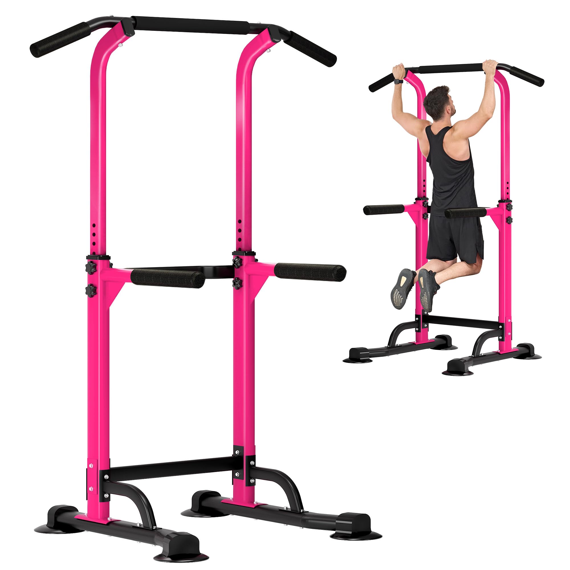 DlandHome Power Tower Dip Station Pull Up Bar